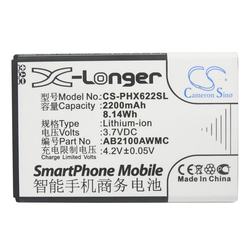 Li-ion Battery fits Philips, v726, w632, w725 3.7V, 2200mAh Mobile & SmartPhone Cameron Sino Technology Limited