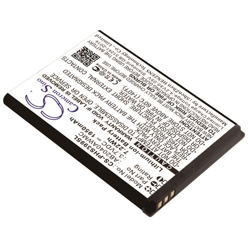 Li-ion Battery fits Philips, xenium s399 3.7V, 1950mAh Mobile & SmartPhone Cameron Sino Technology Limited