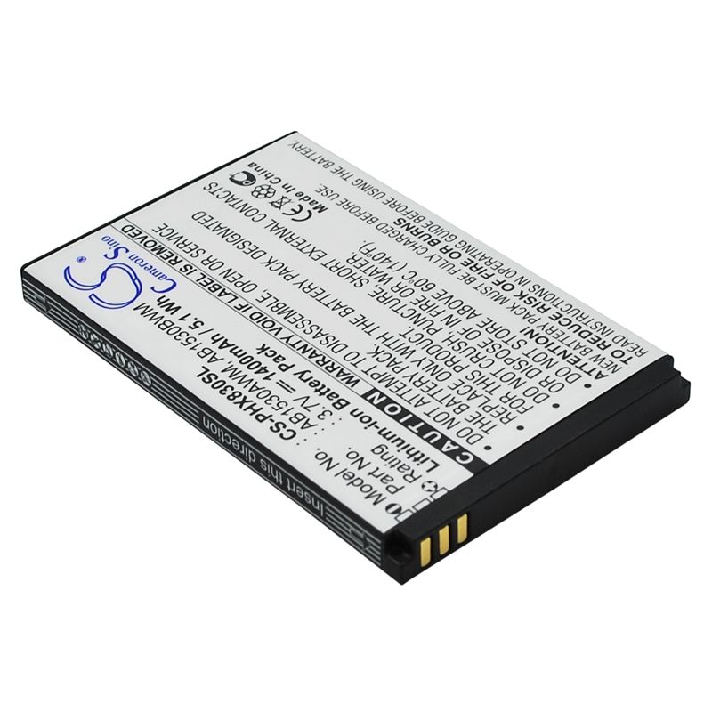 Li-ion Battery fits Philips, xenium t910, xenium x603, xenium x620 3.7V, 1400mAh Communications Cameron Sino Technology Limited (Suspended)