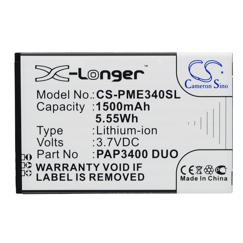 Li-ion Battery fits Prestigio, multiphone 3400 duo 3.7V, 1500mAh Mobile & SmartPhone Cameron Sino Technology Limited