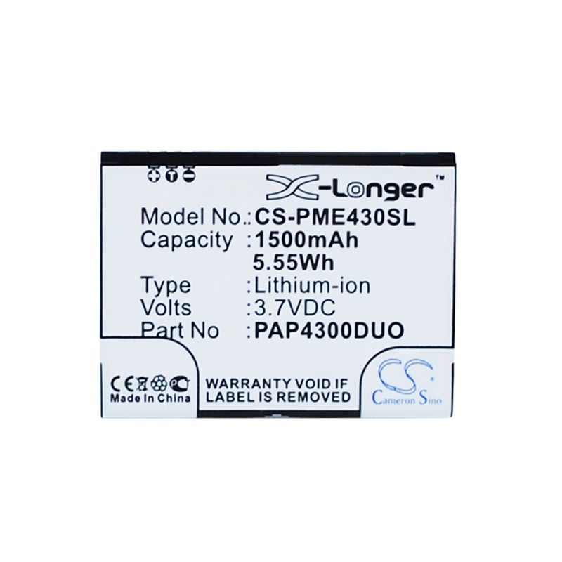 Li-ion Battery fits Prestigio, multiphone 4300 duo 3.7V, 1500mAh Mobile & SmartPhone Cameron Sino Technology Limited