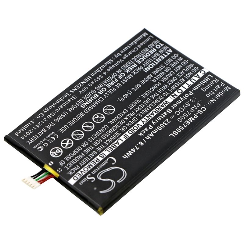 Li-Polymer Battery fits Prestigio, multiphone 7500, pap7500 3.8V, 2300mAh Communications Cameron Sino Technology Limited (Suspended)