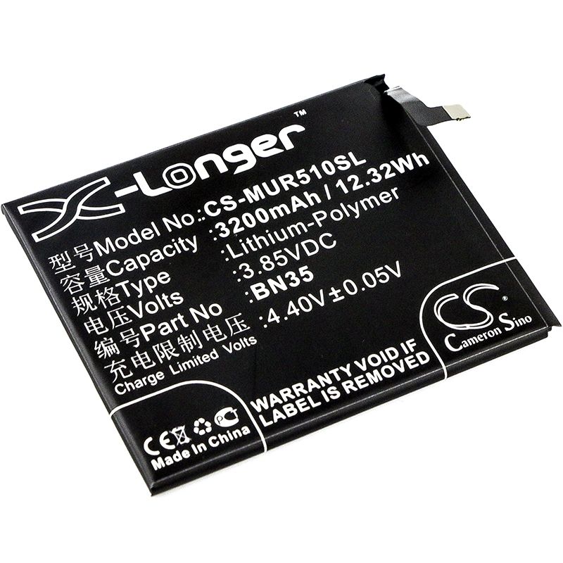 Li-Polymer Battery fits Redmi,5, xiaomi, redmi 5 3.85V, 3200mAh Mobile & SmartPhone Cameron Sino Technology Limited