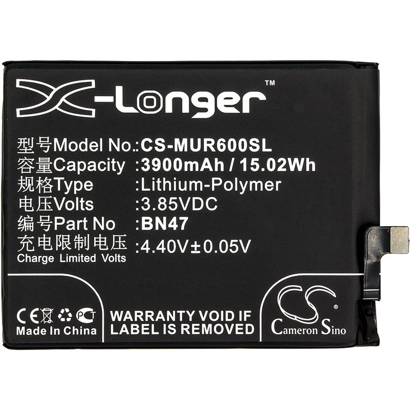 Li-Polymer Battery fits Redmi, 6 pro, 6 pro premium edition dual sim, 6 pro stardard edition dual sim 3.85V, 3900mAh Mobile & SmartPhone Cameron Sino Technology Limited