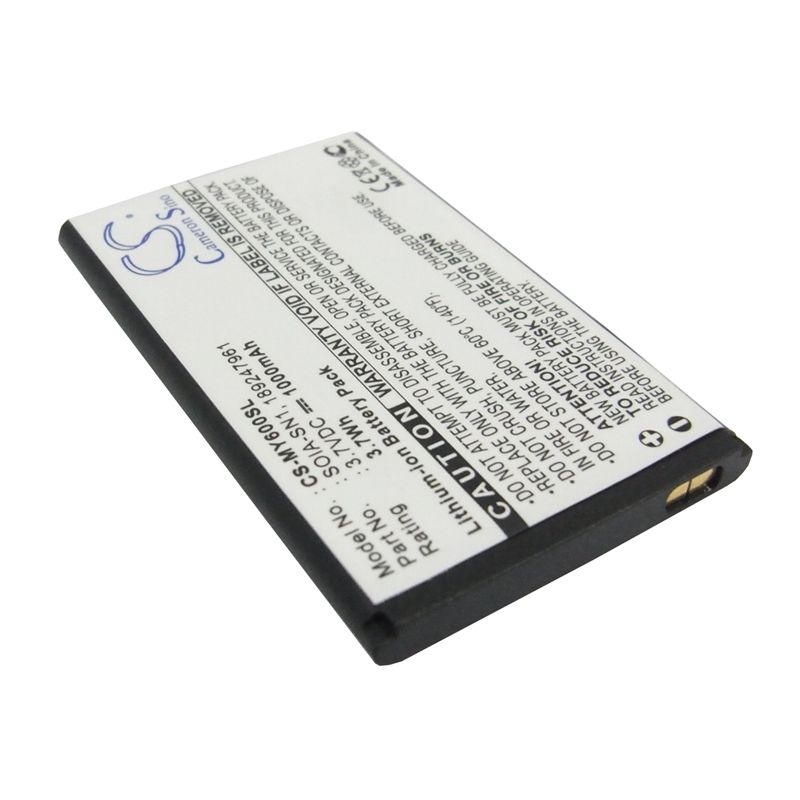 Li-ion Battery fits Sagem, my600v, my-600v, my600x 3.7V, 1000mAh Mobile & SmartPhone Cameron Sino Technology Limited