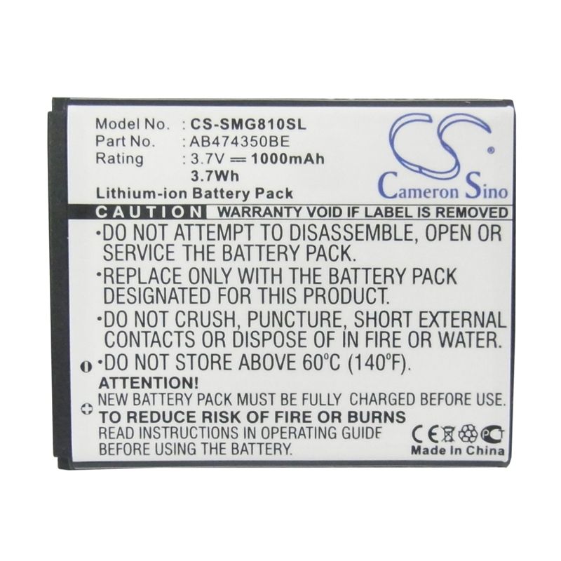 Li-ion Battery Fits Samsung, B5722 Duos, Bt-b7732, Galaxy 5 3.7v, 1000mah Mobile & SmartPhone Cameron Sino Technology Limited
