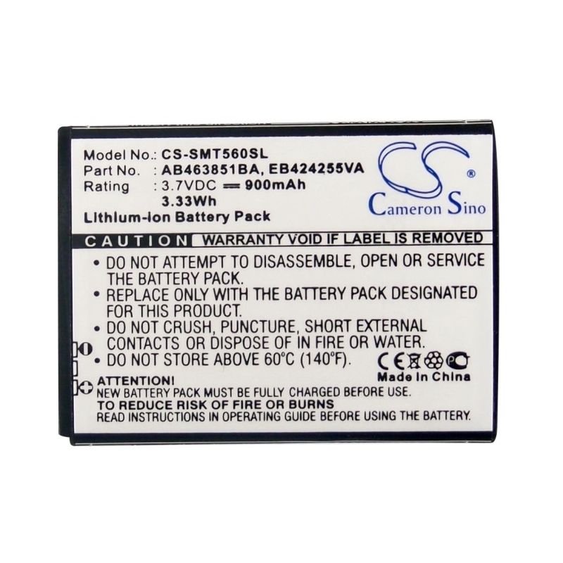 Li-ion Battery Fits Samsung, Ch, Character R640, Chat 335 3.7v, 900mah Mobile & SmartPhone Cameron Sino Technology Limited