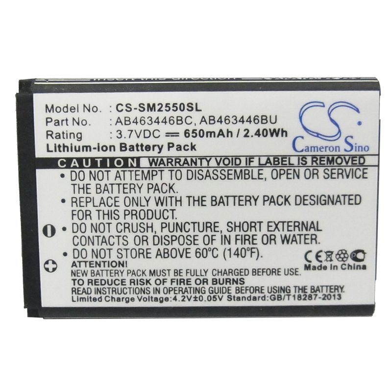 Li-ion Battery fits Samsung, champ, diva folder, gt-c3300 3.7V, 650mAh Mobile & SmartPhone Cameron Sino Technology Limited