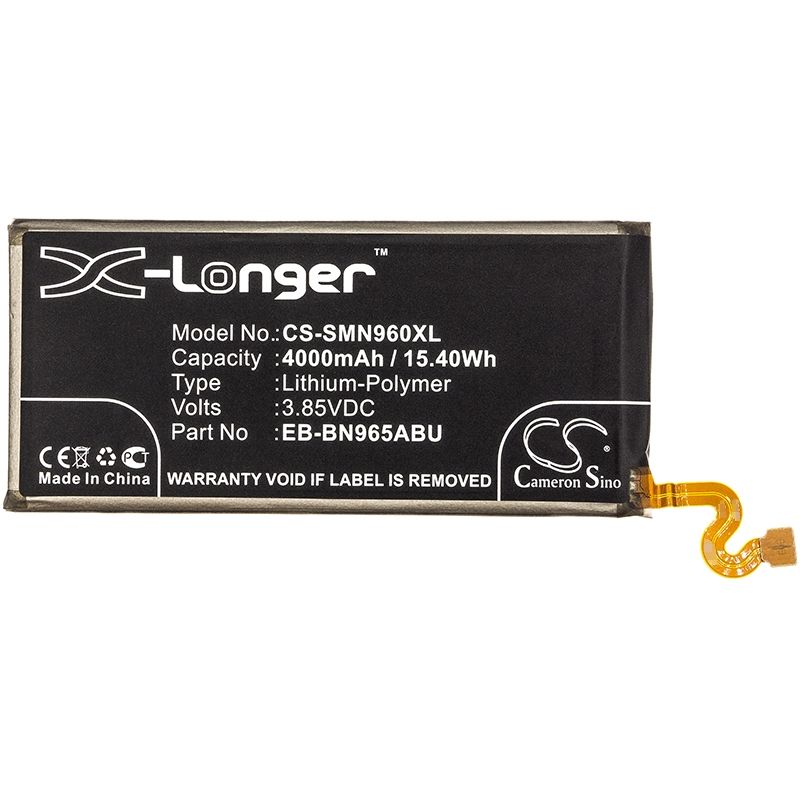 Li-Polymer Battery fits Samsung, crown, galaxy note 9, galaxy note 9 duos 3.85V, 4000mAh Mobile & SmartPhone Cameron Sino Technology Limited