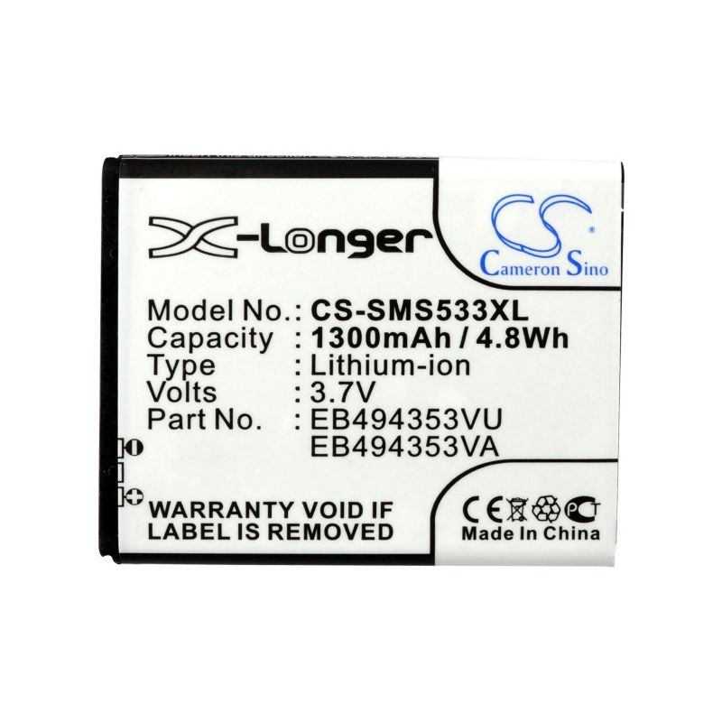 Li-ion Battery Fits Samsung, Dart, Doubletime, Galaxy 551 3.7v, 1300mah Mobile & SmartPhone Cameron Sino Technology Limited