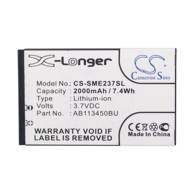 Li-ion Battery fits Samsung, e2370 solid, gt-e2370, xcover e2370 3.7V, 2000mAh Mobile & SmartPhone Cameron Sino Technology Limited