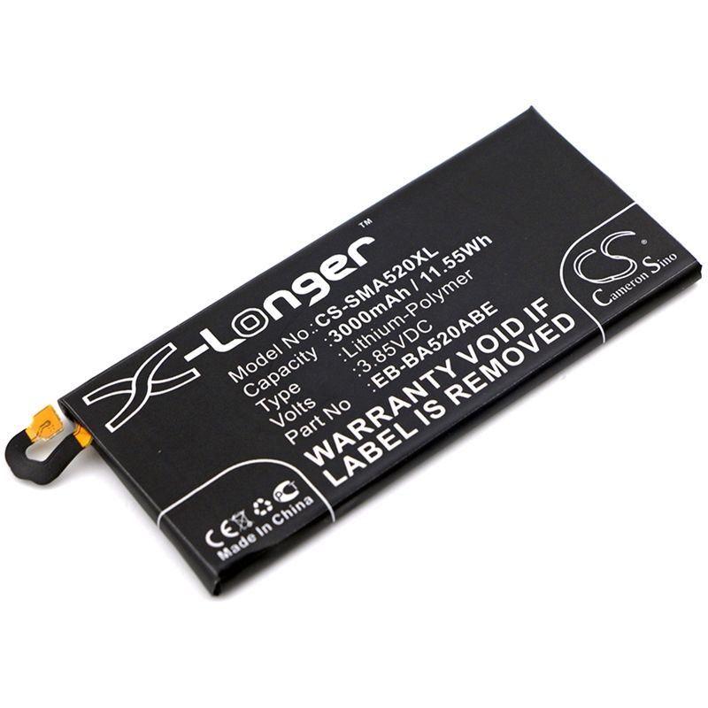Li-polymer Battery Fits Samsung, Galaxy A5 2017, Sm-a520f, Sm-a520f/ds 3.85v, 3000mah Mobile & SmartPhone Cameron Sino Technology Limited