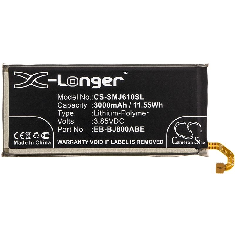 Li-Polymer Battery fits Samsung, galaxy a6 2018, galaxy a6 2018 lte, galaxy j6 2018 3.85V, 3000mAh Mobile & SmartPhone Cameron Sino Technology Limited