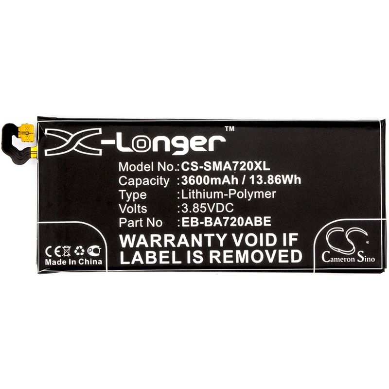Li-Polymer Battery fits Samsung, galaxy a7 2017, galaxy a7 2017 duos td-lte, galaxy j7 pro 3.85V, 3600mAh Mobile & SmartPhone Cameron Sino Technology Limited