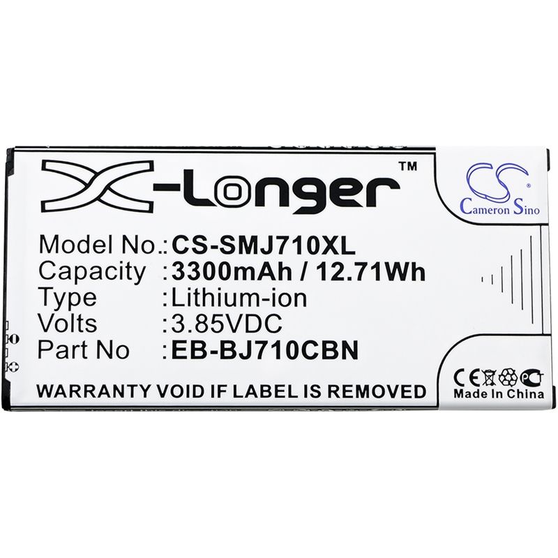 Li-ion Battery Fits Samsung, Galaxy J7 2016, Galaxy J7 6 Duos Td-lte, Galaxy J7 Metal 2016 Duos Lte 3.85v, 3300mah Mobile & SmartPhone Cameron Sino Technology Limited