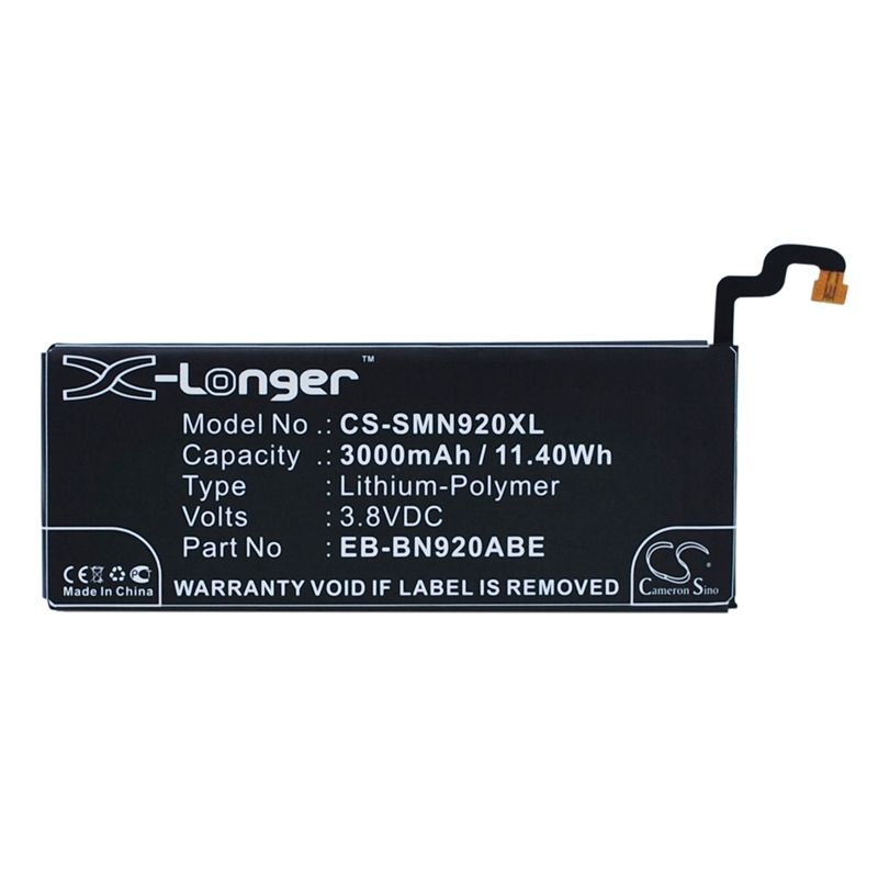 Li-polymer Battery Fits Samsung, Galaxy Note 5, Galaxy Note 5 Dual Sim, Galaxy Note 5 Edition 3.8v, 3000mah Mobile & SmartPhone Cameron Sino Technology Limited