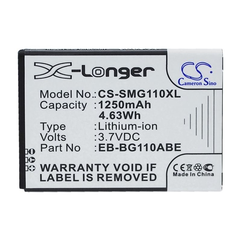 Li-ion Battery fits Samsung, galaxy pocket 2, galaxy pocket 2 duos, sm-g110 3.7V, 1250mAh Mobile & SmartPhone Cameron Sino Technology Limited