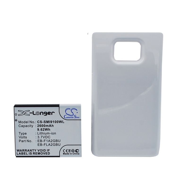 White 3.7V 2600mAh Samsung, galaxy s ii, galaxy s2, gt-i9100 Replacement Battery Mobile & SmartPhone Cameron Sino Technology Limited