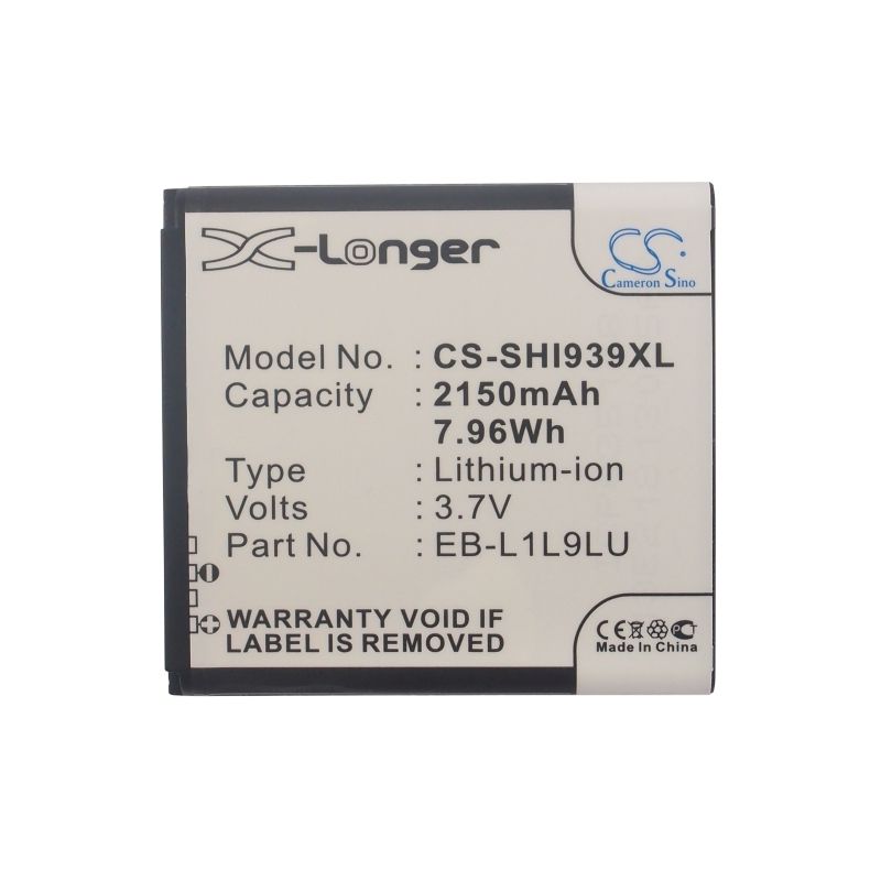 Li-ion Battery fits Samsung, galaxy s3 duos, sch-i939d 3.7V, 2150mAh Mobile & SmartPhone Cameron Sino Technology Limited