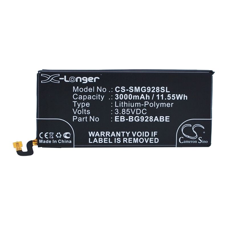 Li-polymer Battery Fits Samsung, Galaxy S6 Edge Dual Sim, Galaxy S6 Edge Plus, Galaxy S6 Edge+ 3.85v, 3000mah Mobile & SmartPhone Cameron Sino Technology Limited