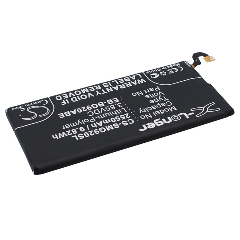 Li-polymer Battery Fits Samsung, Galaxy S6, Galaxy S6 Duos, Galaxy S6 Lte-a 3.85v, 2550mah Mobile & SmartPhone Cameron Sino Technology Limited