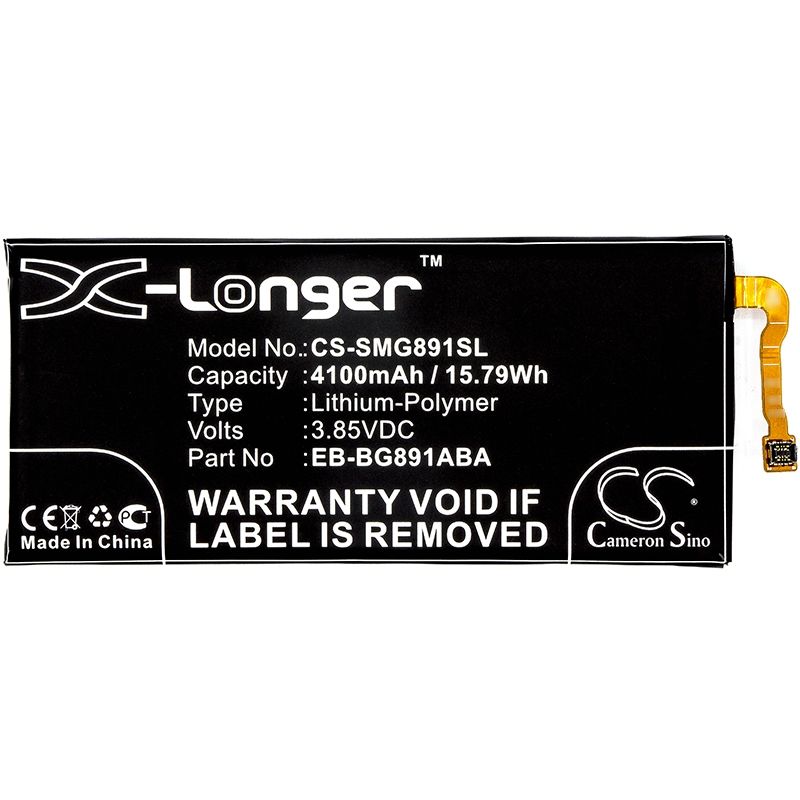Li-polymer Battery Fits Samsung, Galaxy S7 Active, Sm-g891, Sm-g891a 3.85v, 4100mah Mobile & SmartPhone Cameron Sino Technology Limited