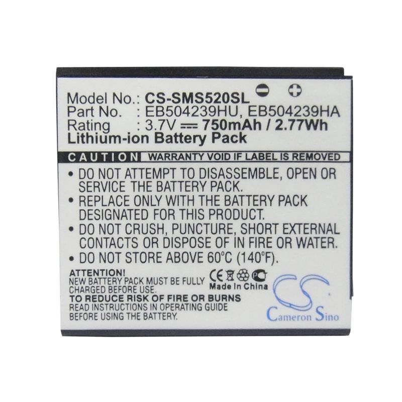Li-ion Battery fits Samsung, gt-s5200, gt-s5200c, s5200 3.7V, 750mAh Mobile & SmartPhone Cameron Sino Technology Limited