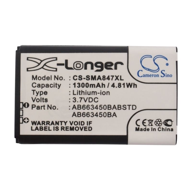 Li-ion Battery Fits Samsung, Rugby Ii, Rugby Ii A847, Rugby Iii 3.7v, 1300mah Mobile & SmartPhone Cameron Sino Technology Limited (Suspended)