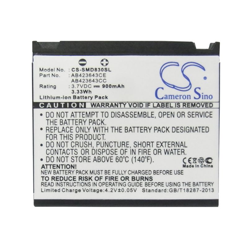 Li-ion Battery Fits Samsung, Sgh-d830, Sgh-d838, Sgh-e840 3.7v, 900mah Mobile & SmartPhone Cameron Sino Technology Limited