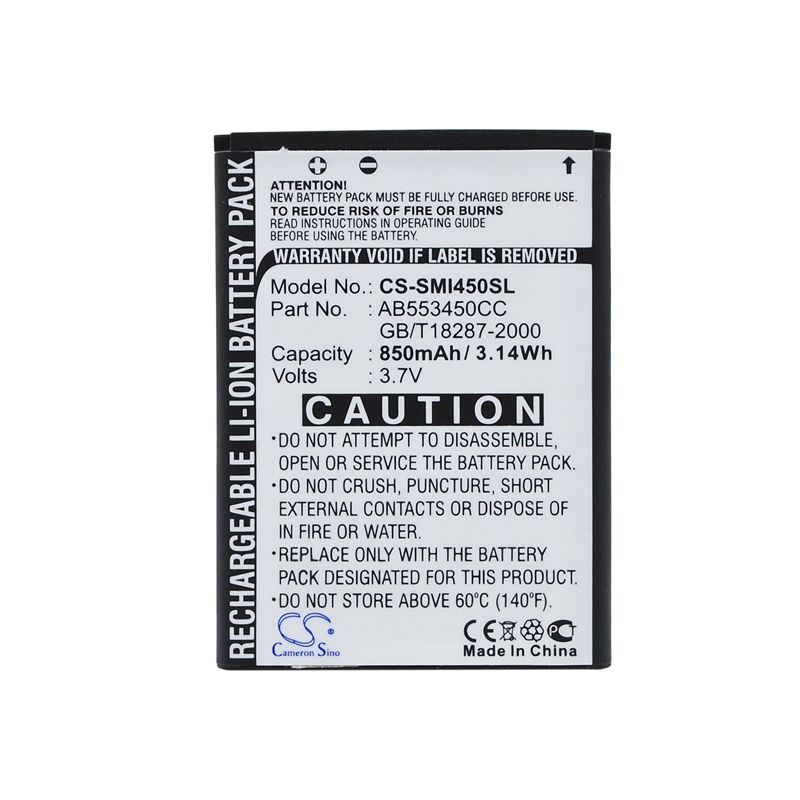 Li-ion Battery fits Samsung, sgh-i450, sgh-i458 3.7V, 850mAh Mobile & SmartPhone Cameron Sino Technology Limited