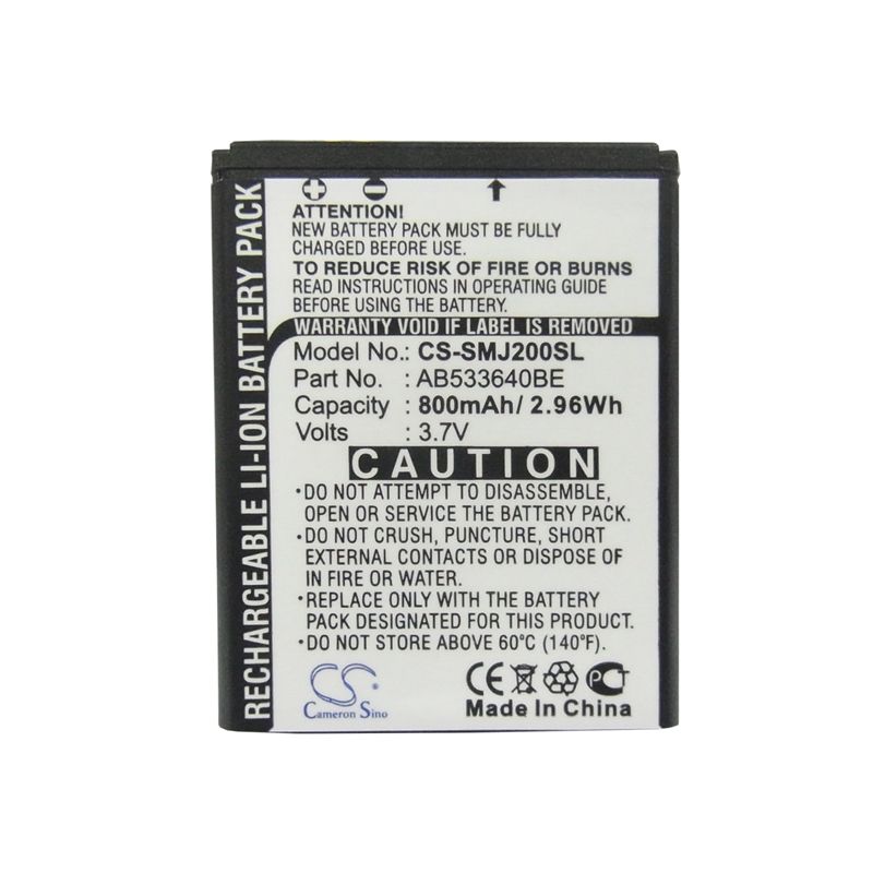 Li-ion Battery fits Samsung, sgh-j200 3.7V, 800mAh Mobile & SmartPhone Cameron Sino Technology Limited