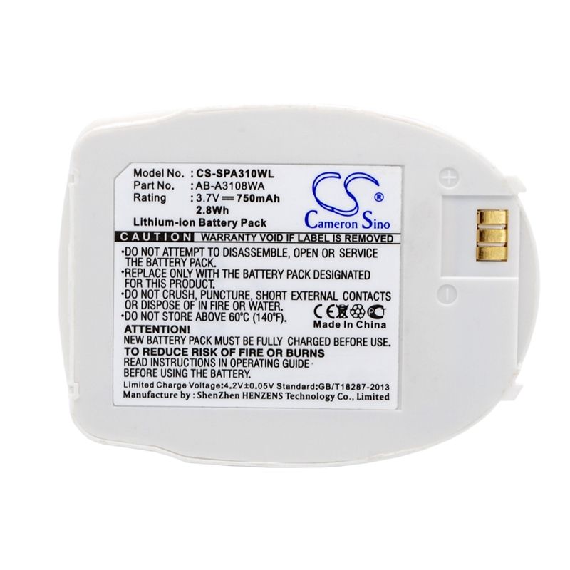 White 3.7V 750mAh Samsung, sph-a310 Replacement Battery Mobile & SmartPhone Cameron Sino Technology Limited