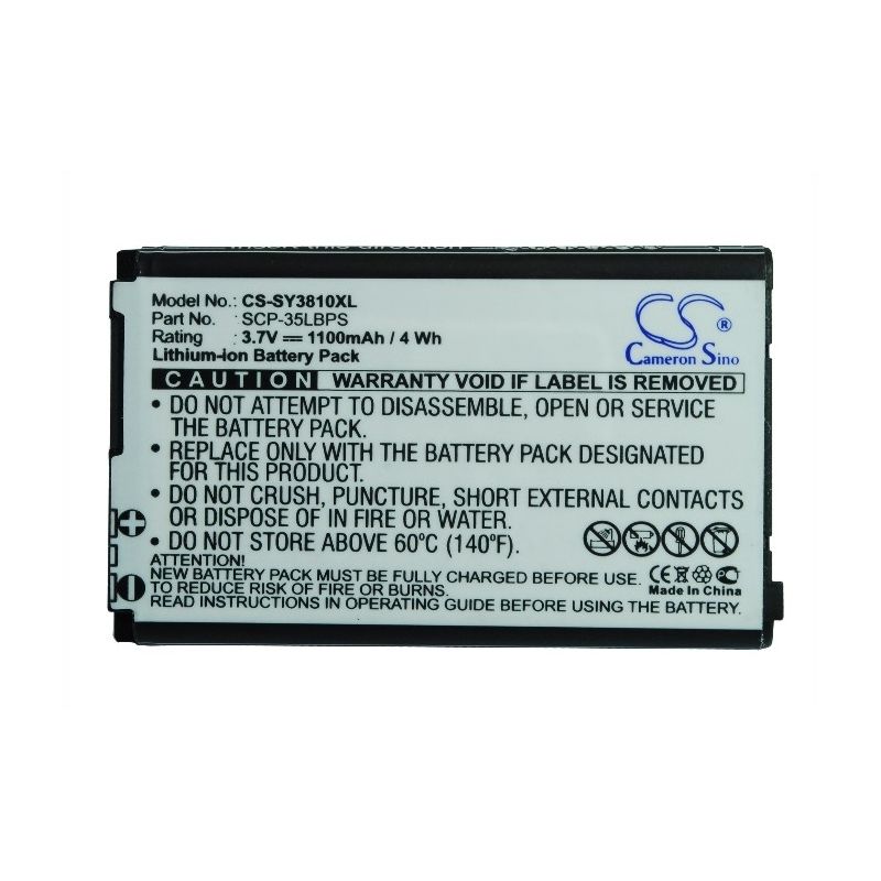 Li-ion Battery Fits Sanyo, Mirro Scp-3810, Scp-3810 3.7v, 1100mah Mobile & SmartPhone Cameron Sino Technology Limited