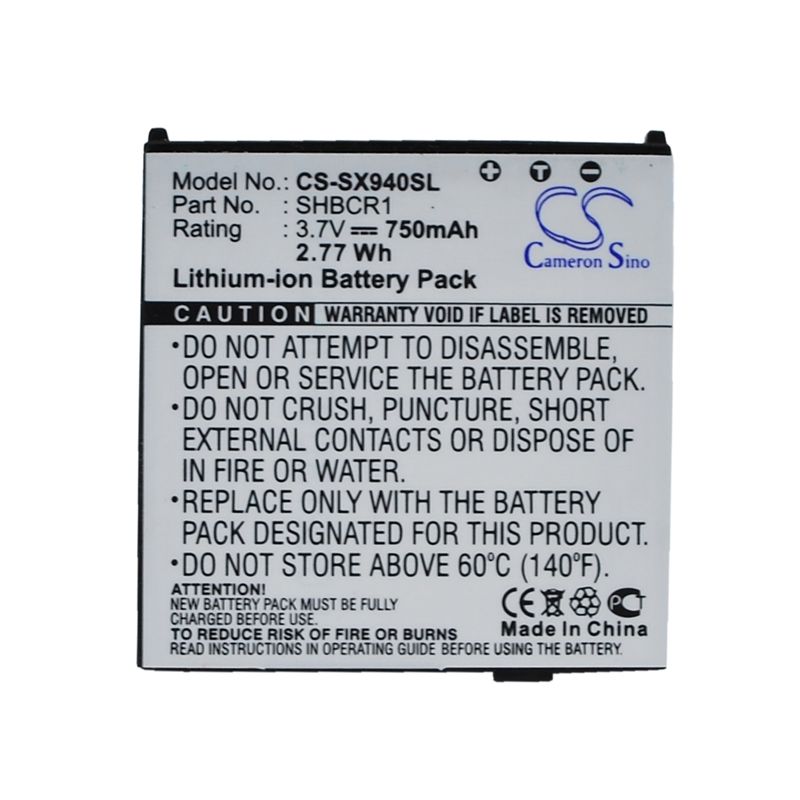 Li-ion Battery fits Sharp, 940sh, 942sh, 942shkt 3.7V, 750mAh Mobile & SmartPhone Cameron Sino Technology Limited