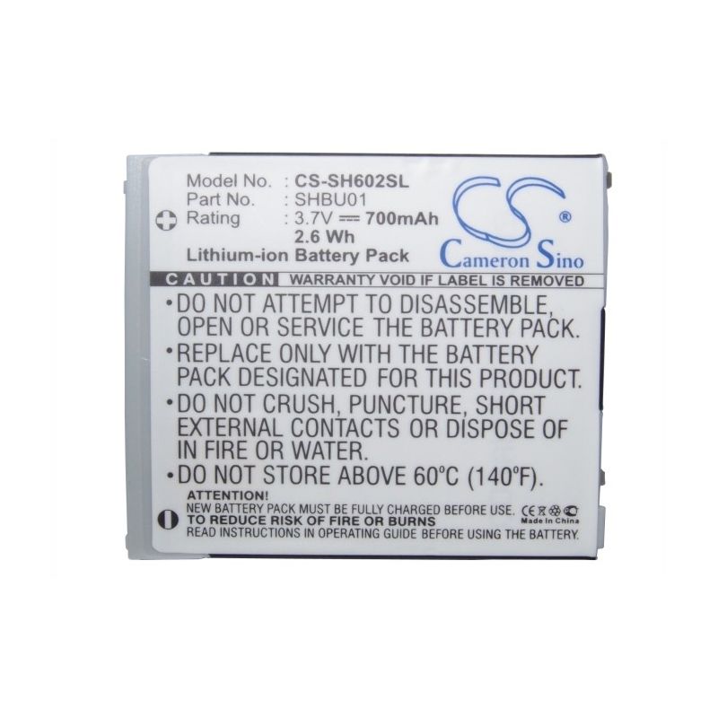 Li-ion Battery fits Sharp, s602sh, v602sh, softbank 3.7V, 700mAh Communications Cameron Sino Technology Limited (Suspended)
