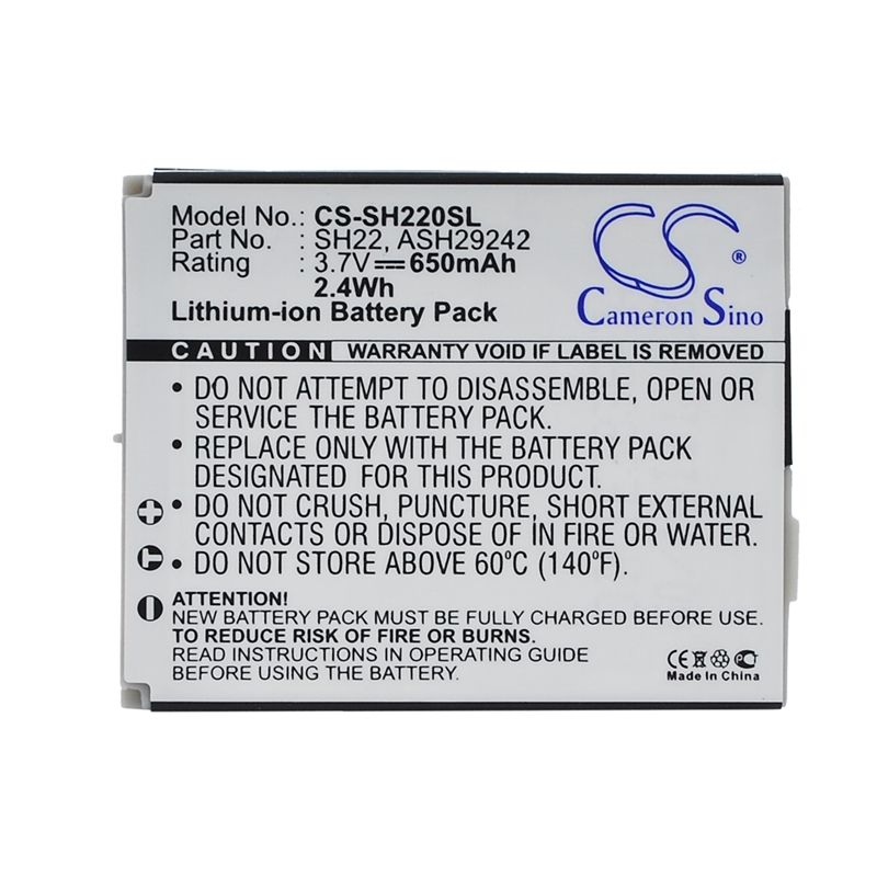 Li-ion Battery fits Sharp, sh-06a, sh-07a 3.7V, 650mAh Mobile & SmartPhone Cameron Sino Technology Limited
