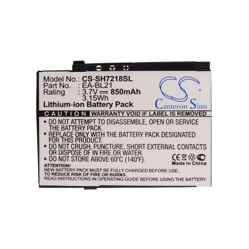 Li-ion Battery fits Sharp, sh7218c, sh7218u, sh7228u 3.7V, 850mAh Mobile & SmartPhone Cameron Sino Technology Limited