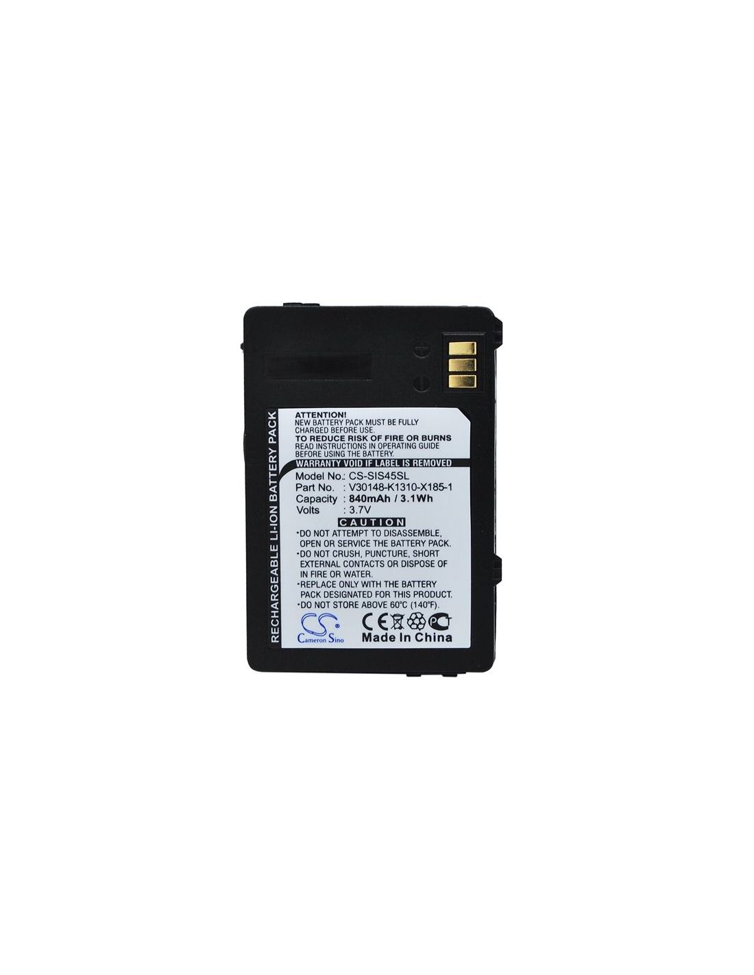 Li-ion Battery fits Siemens,3618,6618, m45 3.7V, 840mAh Mobile & SmartPhone Cameron Sino Technology Limited