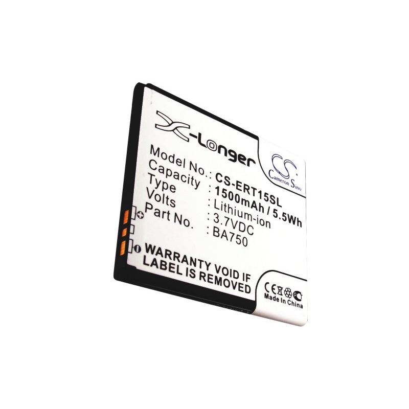 Li-ion Battery fits Sony ericsson, anzu, is11s, lt15a 3.7V, 1500mAh Mobile & SmartPhone Cameron Sino Technology Limited