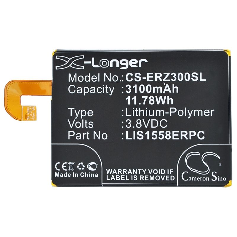Li-Polymer Battery fits Sony ericsson, d6616, d6633, d6653 3.8V, 3100mAh Mobile & SmartPhone Cameron Sino Technology Limited