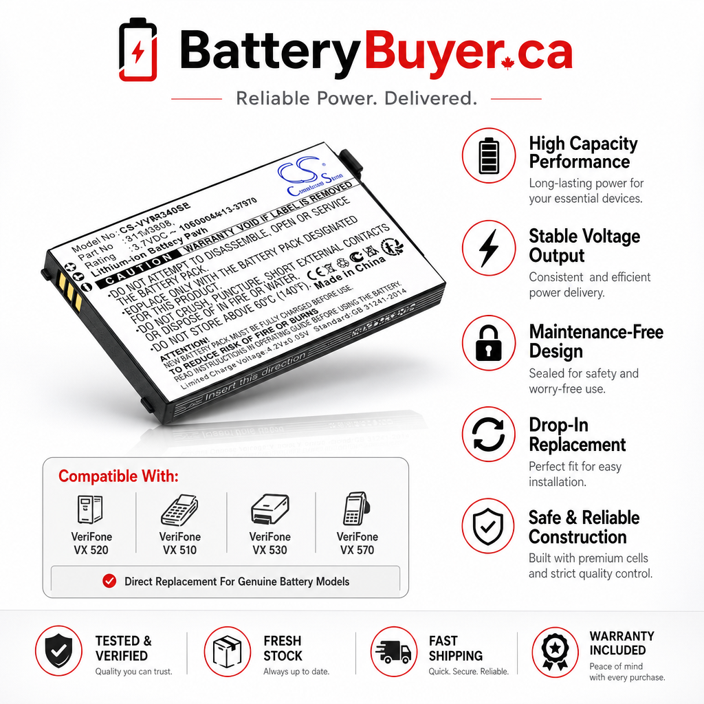 3.7V, Li-ion, 1000mAh, Battery fits V Tech VM342, VM342-2, 3.7Wh BabyPhone Cameron Sino Technology Limited
