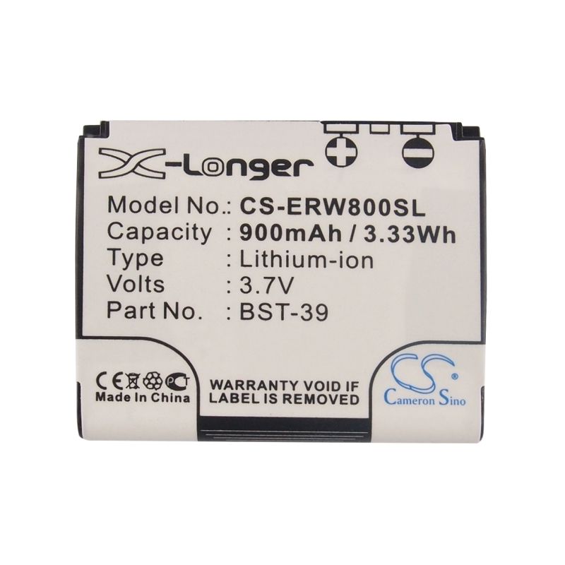 Li-ion Battery fits Sony ericsson, equinox, j110a, j110c 3.7V, 900mAh Communications Cameron Sino Technology Limited (Suspended)