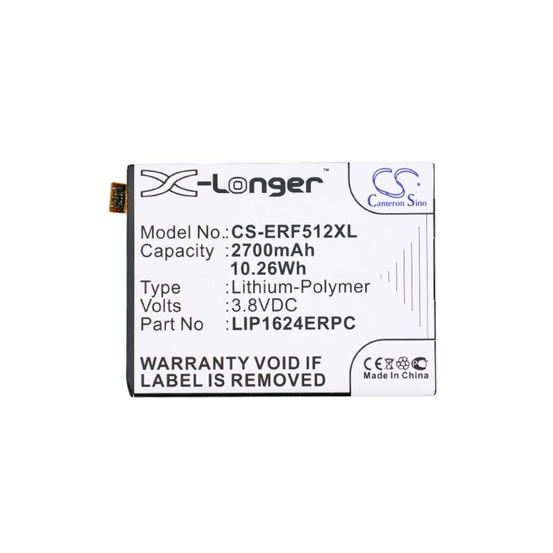 Li-polymer Battery Fits Sony Ericsson, F5121, F5122, Xperia X 3.8v, 2700mah Mobile & SmartPhone Cameron Sino Technology Limited