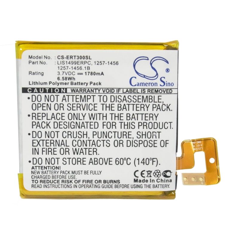 Li-Polymer Battery fits Sony ericsson, lt30a, lt30at, lt30i 3.7V, 1780mAh Mobile & SmartPhone Cameron Sino Technology Limited