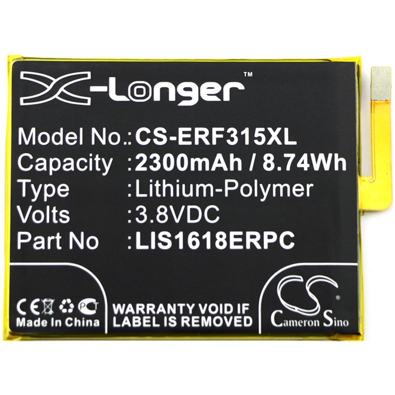 Li-Polymer Battery fits Sony, f3311, f3313, xperia e5 3.8V, 2300mAh Mobile & SmartPhone Cameron Sino Technology Limited