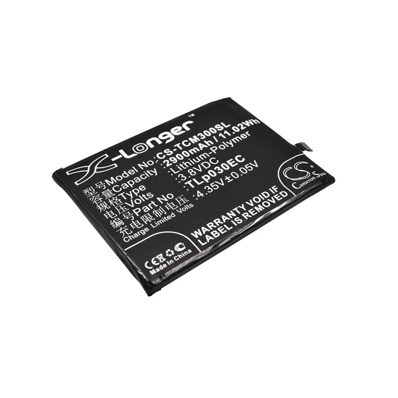Li-Polymer Battery fits Tcl, 3s, m3g 3.8V, 2900mAh Communications Cameron Sino Technology Limited (Suspended)