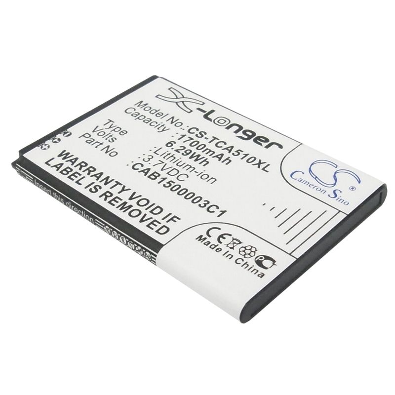 Li-ion Battery fits Tcl, a510, d662 3.7V, 1700mAh Communications Cameron Sino Technology Limited (Suspended)