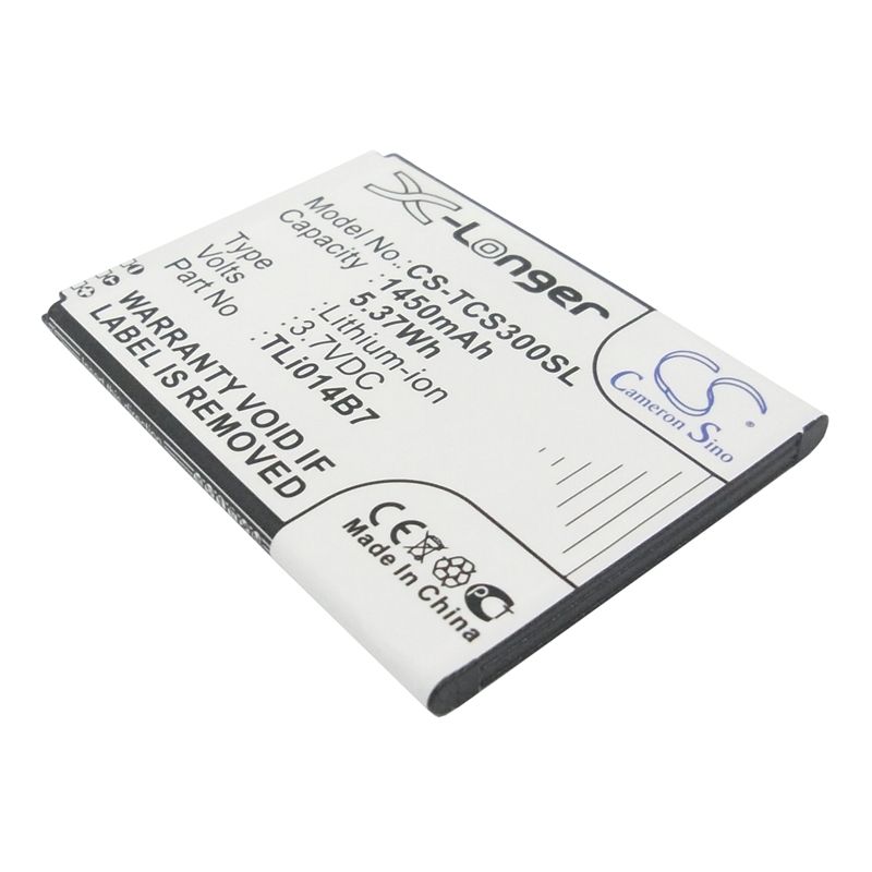 Li-ion Battery fits Tcl, e708, s300t 3.7V, 1450mAh Mobile & SmartPhone Cameron Sino Technology Limited