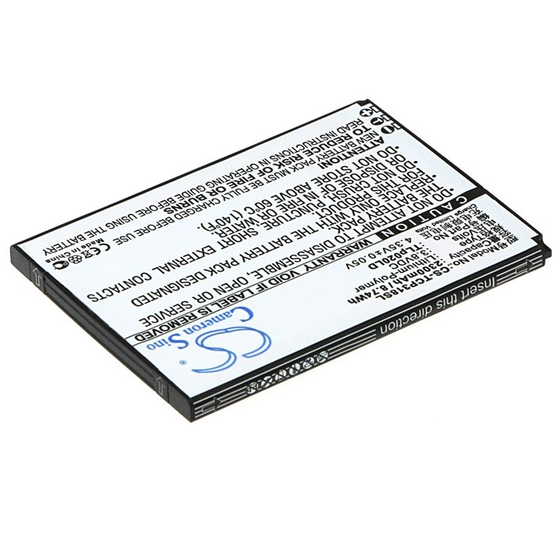 Li-Polymer Battery fits Tcl, p307l, p308l, p318l 3.8V, 2300mAh Mobile & SmartPhone Cameron Sino Technology Limited