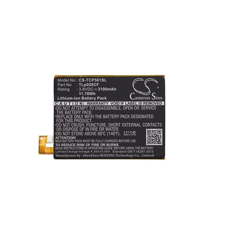 Li-Polymer Battery fits Tcl, p561u 3.8V, 3100mAh Mobile & SmartPhone Cameron Sino Technology Limited